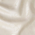 Ivory Silk Satin Fabric with Film Metallic in Floral Design – 110 cm Wide – Made in South Korea-D22154