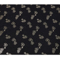 قماش ساتان حريري أسود بنقوش زهرية معدنية - عرض 110 سم - كوريا الجنوبية - D22159