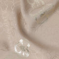 Beige Silk Satin Fabric with Metallic Floral Design – 110 cm Wide – South Korea-D22160