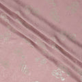 Blush Pink Silk Satin Fabric with Metallic Floral Design – 110 cm Wide – South Korea-D22163