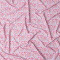 Pink Cotton Satin Fabric – 110 Cms Wide, Soft Satin Finish, Floral Printed, Made in India-D22305