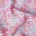 Pink Cotton Satin Fabric – 110 Cms Wide, Soft Satin Finish, Floral Printed, Made in India-D22305