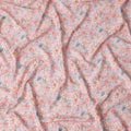 Peach Cotton Satin Fabric – 110 Cms Wide, Soft Satin Finish, Floral Printed, Made in India-D22306