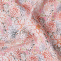 Peach Cotton Satin Fabric – 110 Cms Wide, Soft Satin Finish, Floral Printed, Made in India-D22306