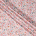 Peach Cotton Satin Fabric – 110 Cms Wide, Soft Satin Finish, Floral Printed, Made in India-D22306