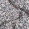 Grey Cotton Satin Fabric – 110 Cms Wide, Floral Printed, Made in India-D22307