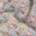 Beige Multicolor Floral Printed Cotton Satin Fabric – 110 Cms Wide, Made in India-D22310