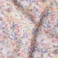 Cream Multicolor Floral Printed Cotton Satin Fabric – 110 Cms Wide, Made in India-D22313