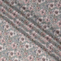 Sage Green Pink Floral Printed Cotton Lawn Fabric – 110 Cms Wide, Made in Japan-D22319