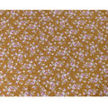 قماش قطني مطبوع عليه زهور بلون الخردل الأرجواني - عرض 110 سم، صنع في اليابان - D22324