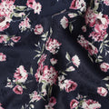 Navy Blue Pink Floral Printed Cotton Lawn Fabric – 110 Cms Wide, Made in Japan-D22325