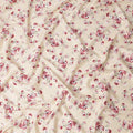 Cream Red Floral Printed Cotton Lawn Fabric – 110 Cms Wide, Made in Japan-D22328
