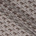 Brown Floral Printed Cotton Lawn Fabric with Vintage Rose Pattern, 110 Cms Width, Made in India-D22508