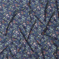 Navy Blue Multicolor Floral Printed Cotton Lawn Fabric with Dense Botanical Motifs, 110 Cms Width, Made in Japan-D22516