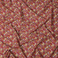 Crimson Red Floral Vine Printed Cotton Lawn Fabric with Yellow and Blue Blossoms, 110 Cms Width, Made in Japan-D22520
