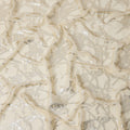 Beige Silk Chiffon Fabric with Abstract Metallic Lurex Design, 110 Cms Width, Made in South Korea-D22564