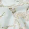 قماش شيفون حريري أخضر نعناعي بتصميم لوريكس معدني تجريدي، عرض 110 سم، صنع في كوريا الجنوبية - D22565