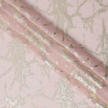 Blush Pink Silk Chiffon Fabric with Abstract Metallic Lurex Design, 110 Cms Width, Made in South Korea-D22566