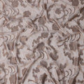 Blush Nude French Silk Chiffon Fabric with Metallic Lurex Floral Brocade Design, 110 Cms Width, Made in France-D22569