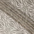 Light Gold French Silk Chiffon Fabric with Metallic Lurex Striped Wave Design, 110 Cms Width, Made in France-D22571