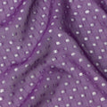 قماش شيفون حريري أرجواني لافندر بتصميم نقاط بولكا معدنية، عرض 110 سم، صنع في كوريا الجنوبية - D22580