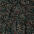 Deep Green Ethnic Printed Blended Viscose Fabric with Paisley & Geometric Motifs, 110 Cms Width, Made in India-D22798