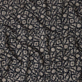 Black and Beige Abstract Geometric Printed Blended Viscose Fabric, 110 Cms Width, Made in India-D22800