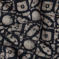 Black and Beige Abstract Geometric Printed Blended Viscose Fabric, 110 Cms Width, Made in India-D22800