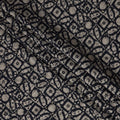 Black and Beige Abstract Geometric Printed Blended Viscose Fabric, 110 Cms Width, Made in India-D22800