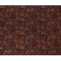 Maroon Floral Printed Blended Viscose Fabric with Gold Highlights and Bold Peony Motifs, 110 Cms Width, Made in India-D22804