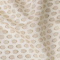 Ivory Floral Booti Printed Blended Viscose Fabric with Gold Detailing in Repeat Pattern, 110 Cms Width, Made in India-D22811