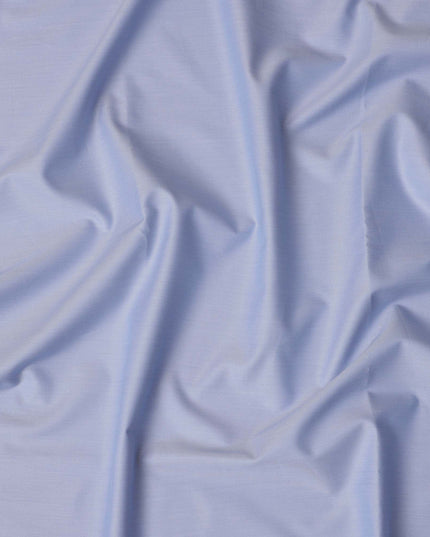 قماش قمصان قطني سويسري 100% بلون أزرق سماوي، تصميم سادة، عرض 150 سم، صنع في سويسرا - D22870