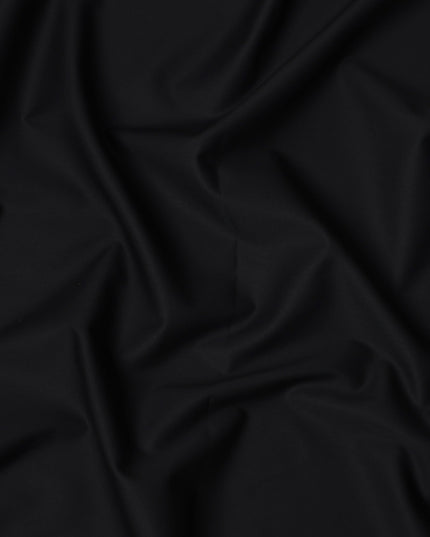 قماش قمصان قطني سويسري 100% أسود سادة، تصميم سادة، عرض 150 سم، صنع في سويسرا - D22871