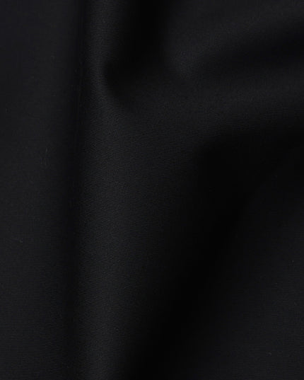 قماش قمصان قطني سويسري 100% أسود سادة، تصميم سادة، عرض 150 سم، صنع في سويسرا - D22871