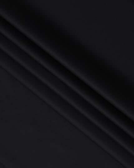 قماش قمصان قطني سويسري 100% أسود سادة، تصميم سادة، عرض 150 سم، صنع في سويسرا - D22871