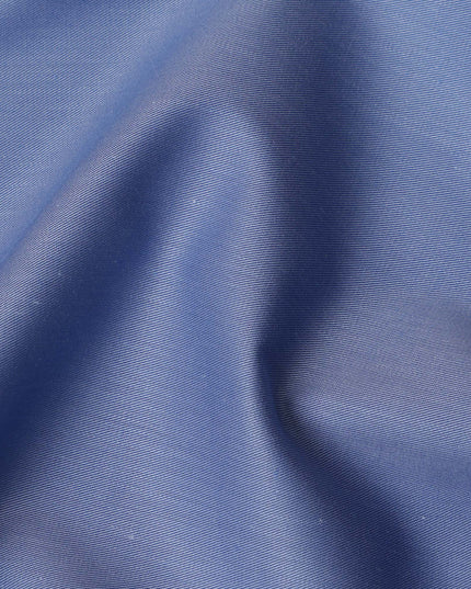 قماش قمصان قطني سويسري 100% بلون أزرق فولاذي، تصميم سادة، عرض 150 سم، صنع في سويسرا - D22873