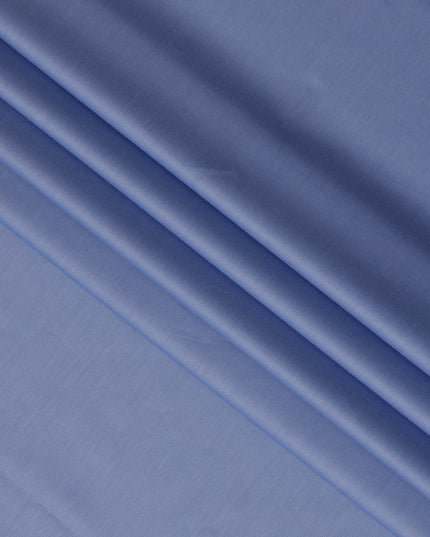 قماش قمصان قطني سويسري 100% بلون أزرق فولاذي، تصميم سادة، عرض 150 سم، صنع في سويسرا - D22873