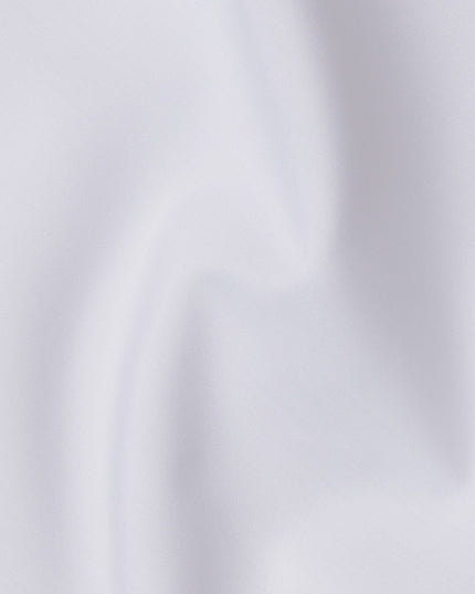 قماش قمصان قطني سويسري 100% بلون أبيض ثلجي سادة، لمسة نهائية ناعمة ومتينة، عرض 150 سم، صنع في سويسرا - D22876