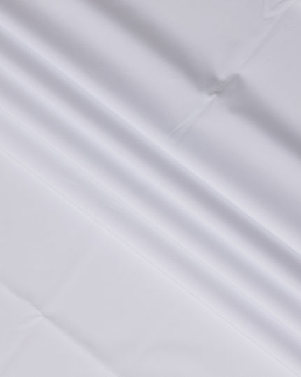 قماش قمصان قطني سويسري 100% بلون أبيض ثلجي سادة، لمسة نهائية ناعمة ومتينة، عرض 150 سم، صنع في سويسرا - D22876