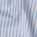 White and Blue Vertical Stripe 100% Cotton Shirting Fabric, Classic Twill Design, 150 cm Width, Made in Italy-D22877