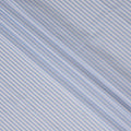White and Blue Vertical Stripe 100% Cotton Shirting Fabric, Classic Twill Design, 150 cm Width, Made in Italy-D22877