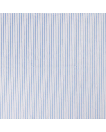 White and Blue Vertical Stripe 100% Cotton Shirting Fabric, Classic Twill Design, 150 cm Width, Made in Italy-D22877