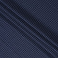 Navy Blue and Grey Small Check 100% Cotton Shirting Fabric, Fine Grid Design, 150 cm Width, Made in Italy-D22878