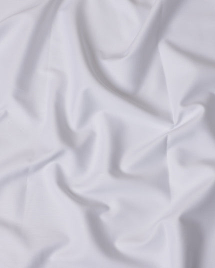 قماش قمصان قطني سويسري 100% بلون أبيض فاتح، نسج قطري رقيق، عرض 150 سم، صنع في سويسرا - D22879