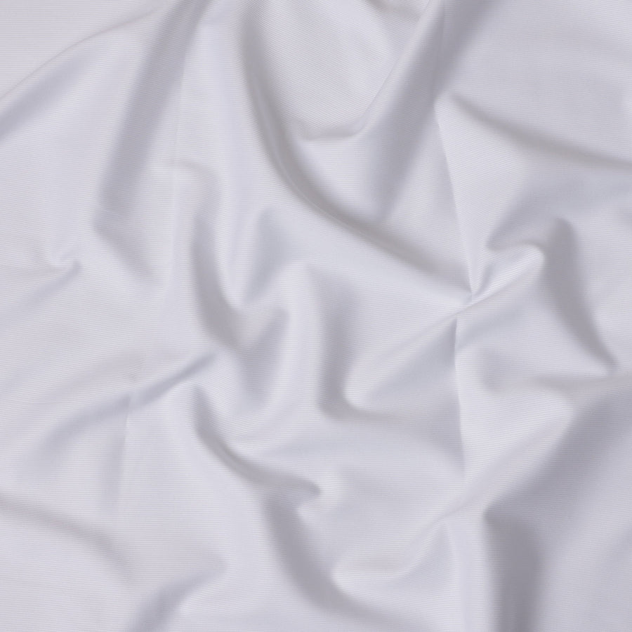 قماش قمصان قطني سويسري 100% بلون أبيض فاتح، نسج قطري رقيق، عرض 150 سم، صنع في سويسرا - D22879