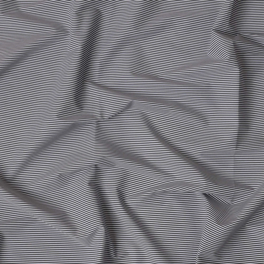 Black and White Micro Stripe 100% Cotton Shirting Fabric, Fine Twill Design, 150 cm Width, Made in Italy-D22880