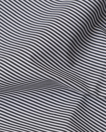 Black and White Micro Stripe 100% Cotton Shirting Fabric, Fine Twill Design, 150 cm Width, Made in Italy-D22880