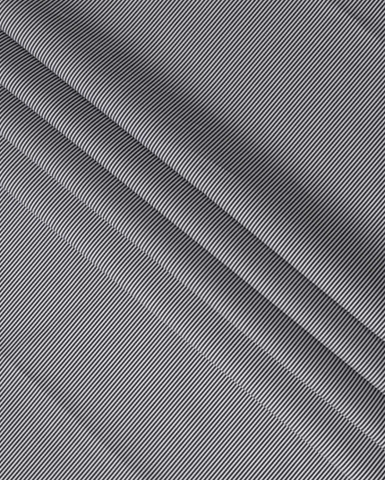 Black and White Micro Stripe 100% Cotton Shirting Fabric, Fine Twill Design, 150 cm Width, Made in Italy-D22880