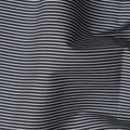 Black and White Horizontal Stripe 100% Cotton Shirting Fabric, Fine Line Pattern, 150 cm Width, Made in Italy-D22881