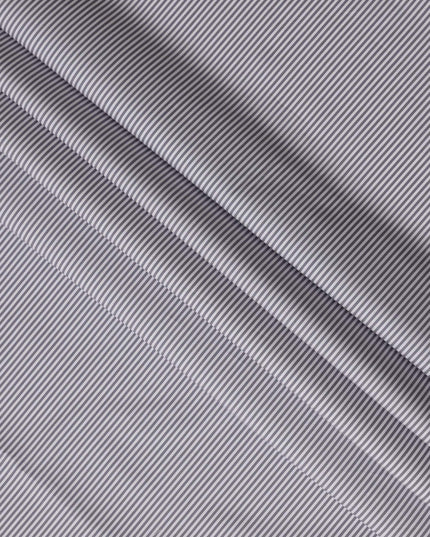 White and Grey Horizontal Stripe 100% Cotton Shirting Fabric, Fine Line Pattern, 150 cm Width, Made in Italy-D22882
